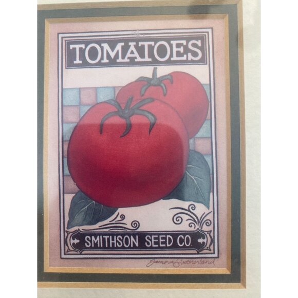 Vintage Framed Seed Packet Art Prints Tomatoes & Peas By Smithson Seed Co. & Gol - Picture 7 of 8